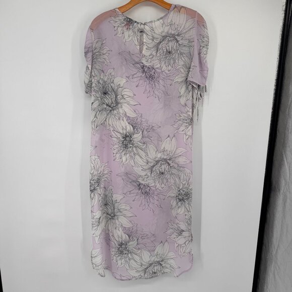 Vince Camuto Floral Print Lilac tunic cover up semi sheer size medium new $99 - Picture 10 of 11